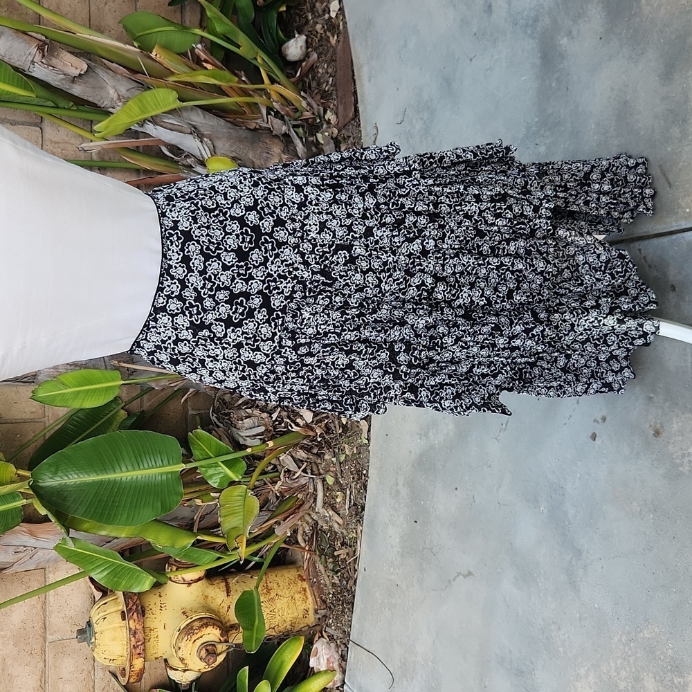 Dorothee Schumacher Floral Transparancies Black White Tiered Maxi Skirt New 2 - Picture 4 of 10